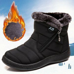 Warm Snow Boots Winter Fur Lining Shoes Anti Slip Lightweight Ankle Boots